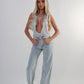 Diamond embellished jeans
