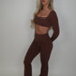 GYM GIRL ERA EXCLUSIVE chocolate brown sculpt flared bottoms