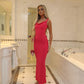 ‘Khloe’ pink open back bow dress