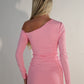 Pink asymmetric dress