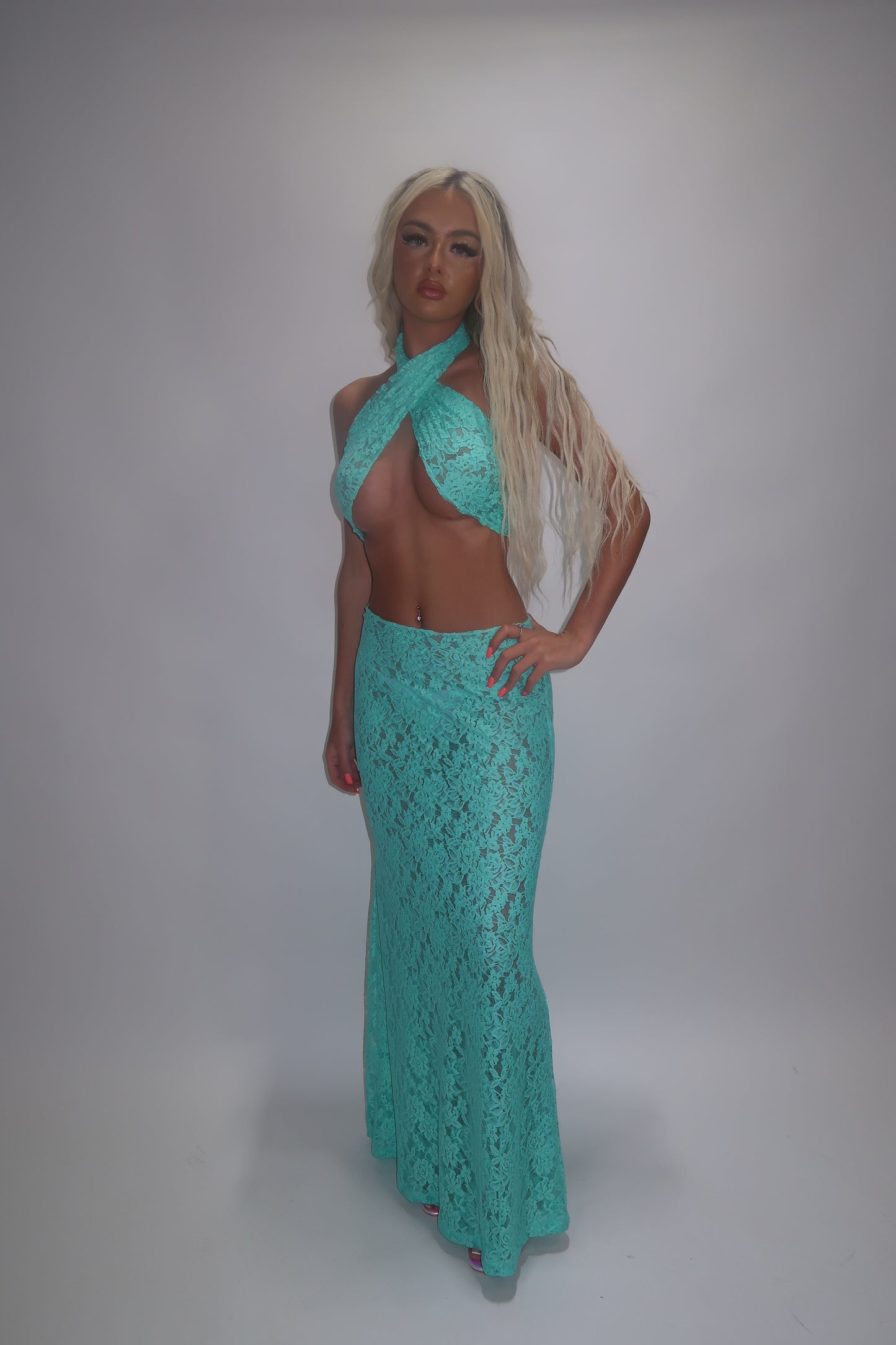 LIMITED EDITION HAND MADE AND DESIGNED IN HOUSE: ‘Ariel’ multi-way top and maxi skirt co-odd
