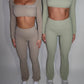 GYM GIRL ERA EXCLUSIVE Camel brown Sculpt square neck top