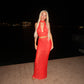 LIMITED EDITION HAND MADE AND DESIGNED IN HOUSE: Red lace 3 piece choker and maxi skirt set