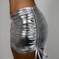 Pre-order Silver metallic ruched skirt