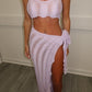 Purple crochet skirt and top set