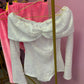 LIMITED EDITION HAND MADE AND DESIGNED IN HOUSE: ‘Angel’ white playsuit