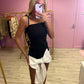 Black and white bow front mini dress