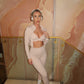 Beige Active-wear 3 piece Jacket, sports bra and leggings