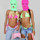 Green Balaclava and pink top