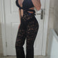 Black lace cut out jumpsuit