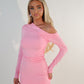 Pink asymmetric dress