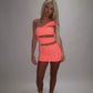 LIMITED EDITION HAND MADE AND DESIGNED IN HOUSE: ‘Aries’ coral cut out dress
