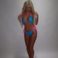 LIMITED EDITION HAND MADE AND DESIGNED IN HOUSE: Tribal blue and pink bikini