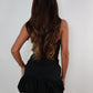 Black sparkle puff dress