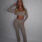 GYM GIRL ERA EXCLUSIVE Camel brown Sculpt square neck top