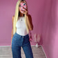Sequin wide leg jeans