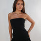 Black sparkle puff dress