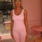 Pink v waist gym co-ord