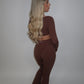 GYM GIRL ERA EXCLUSIVE chocolate brown sculpt flared bottoms