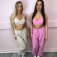 Sculpt beige cross back sports bra