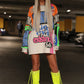 Graffiti over sized jumper dress