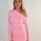 Pink asymmetric dress