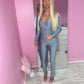 Galactic Grey slinky top and bottoms set