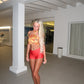 LIMITED EDITION HAND MADE AND DESIGNED IN HOUSE: Red slinky hot pant shorts