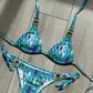 Blue Aztec bikini bottoms