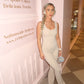 Beige cut out back ruched push-up jumpsuit