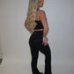 GYM GIRL ERA EXCLUSIVE Black sculpt V waist flared bottoms
