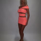 LIMITED EDITION HAND MADE AND DESIGNED IN HOUSE: ‘Aries’ coral cut out dress