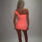 LIMITED EDITION HAND MADE AND DESIGNED IN HOUSE: ‘Aries’ coral cut out dress