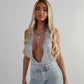Silver chain mail top