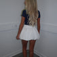 White puff skirt