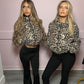 Leopard print shimmer jacket