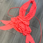 LIMITED EDITION HAND MADE AND DESIGNED IN HOUSE: ‘Lily’ Coral frill dress