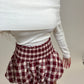 Gingham high waist bubble skirt