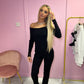 Black Off the shoulder knitted jumper and wide leg trouser set