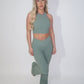 GYM GIRL ERA EXCLUSIVE Sage green sculpt silhouette top