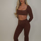 GYM GIRL ERA EXCLUSIVE chocolate brown sculpt flared bottoms