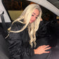 Black ruched sleeve tracksuit
