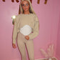 Beige Cropped wrap jumper