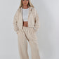 Beige wide leg tracksuit bottoms