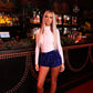 Blue sequins shorts