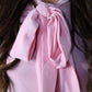 Pink bow blouse and puff ball skirt set