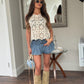 Crochet shimmer top
