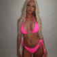 LIMITED EDITION HAND MADE AND DESIGNED IN HOUSE: Pink bow trim bikini