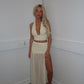 Ivory top and split skirt set