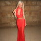 LIMITED EDITION HAND MADE AND DESIGNED IN HOUSE: Red lace 3 piece choker and maxi skirt set